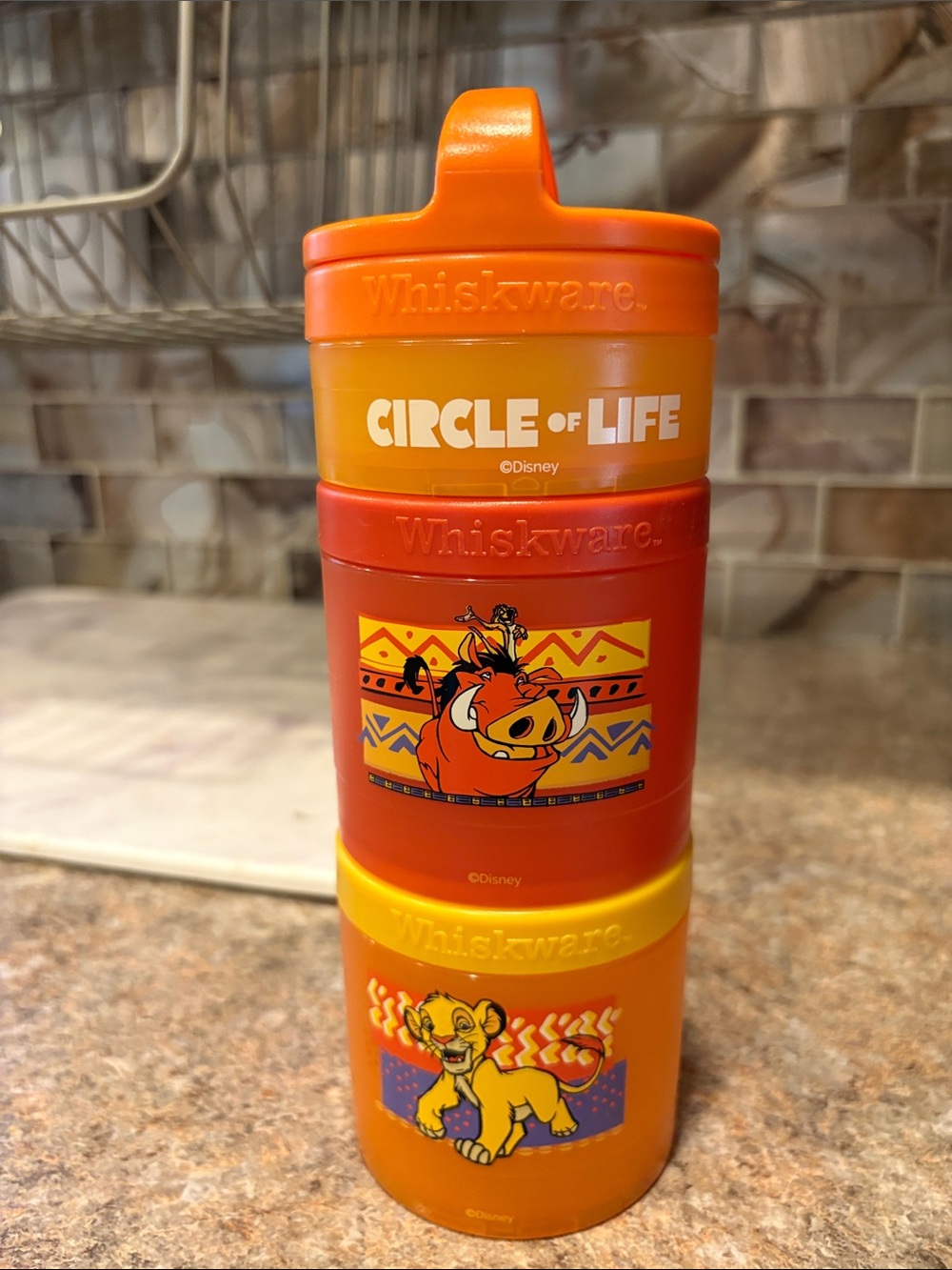Disney Circle of Life Stackable Snack Cups - Orange/Red/Yellow